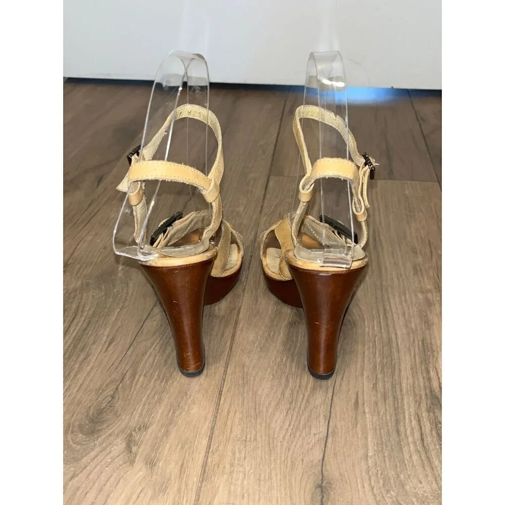 Dolce Gabbana Leather Platform Clog Sandals with Rhinestones  Womens Size 65